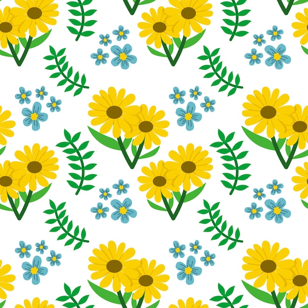 girasol, otoño, vector, seamless, patrón, plano de fondo