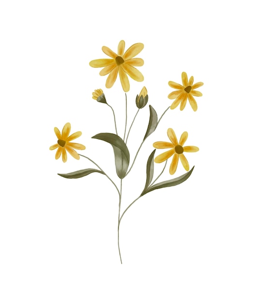 Girasol vectorial aislado. diseño de poser botánico.