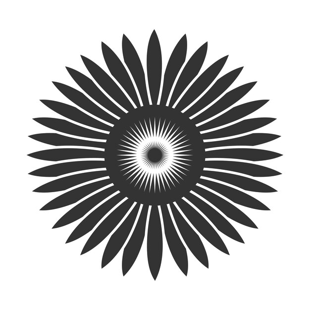 Girasol vectorial dibujado a mano