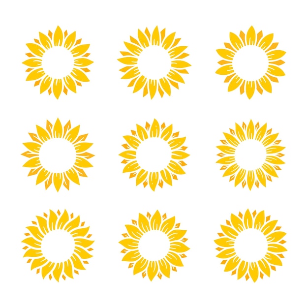 Los girasoles amarillos florecen en primavera para decorar el cartel de bienvenida