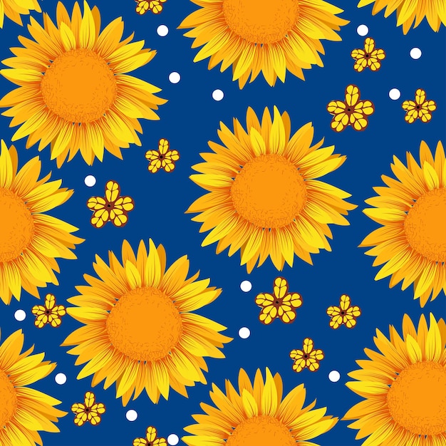 Girasoles brillantes sobre fondo azul.