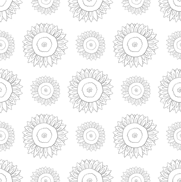 Vector girasoles de patrones sin fisuras fondo floral ilustración vectorial