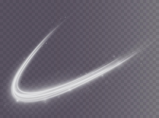 Giro blanco claro. Efecto de luz curva de línea blanca. PNG vectoriales. ilustración vectorial
