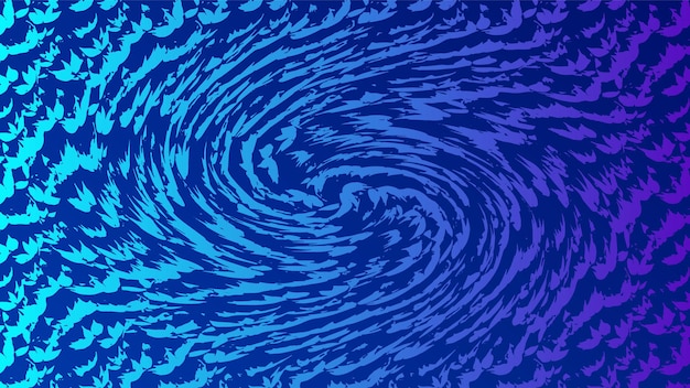 Giro de fondo abstracto azul con estilo psicodélico