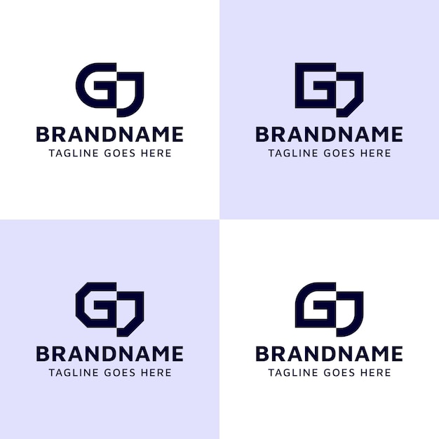 Vector gj monogram logos set adecuado para cualquier negocio con las iniciales jg o gj