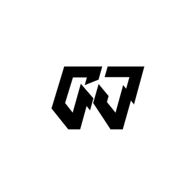 GJ monograma logotipo diseño carta texto nombre símbolo monocromo logotipo alfabeto carácter simple logotipo