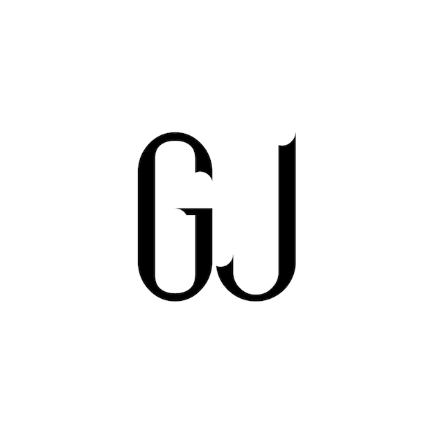 GJ monograma logotipo diseño carta texto nombre símbolo monocromo logotipo alfabeto carácter simple logotipo