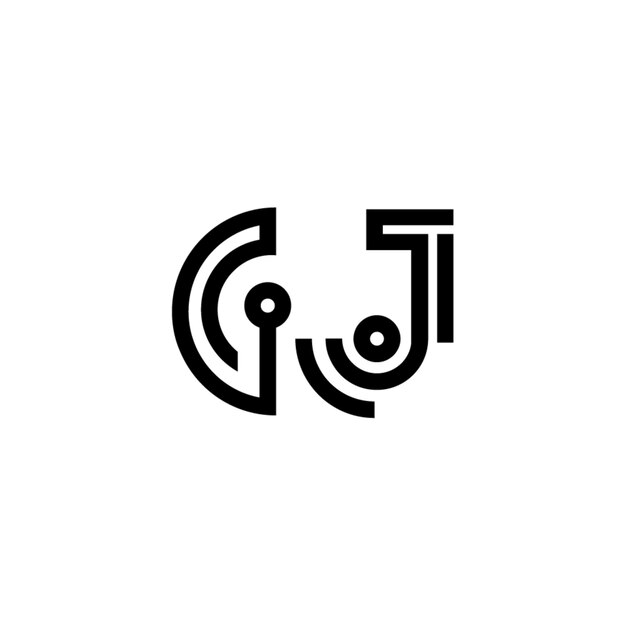 GJ monograma logotipo diseño carta texto nombre símbolo monocromo logotipo alfabeto carácter simple logotipo