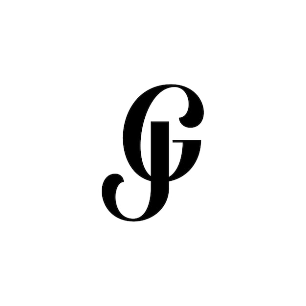 GJ monograma logotipo diseño carta texto nombre símbolo monocromo logotipo alfabeto carácter simple logotipo