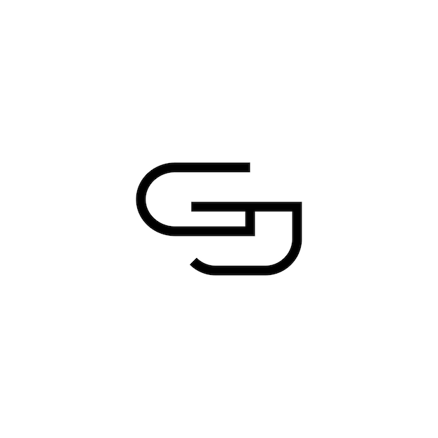 GJ monograma logotipo diseño carta texto nombre símbolo monocromo logotipo alfabeto carácter simple logotipo