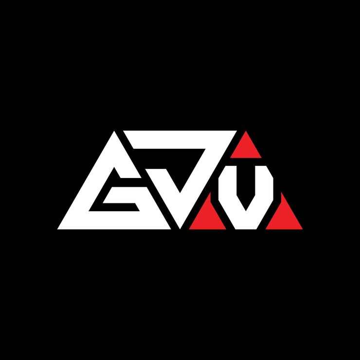 Vector gjv triángulo diseño de la letra del logotipo con forma de triángulo gjv diseño del logotipo del triángulo monograma gjv vector triángulo logotipo plantilla con color rojo gjv logotipo triangular sencillo elegante y lujoso logotipo gjv