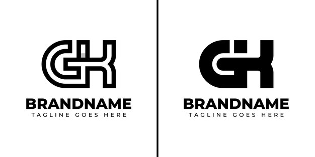 GK Monogram Letters Logo Set adecuado para cualquier marca con las iniciales GK o KG