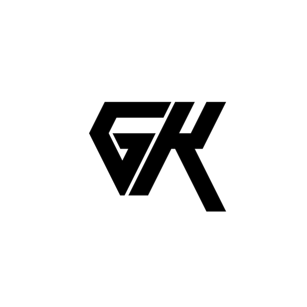 GK monograma diseño del logotipo letra texto nombre símbolo monocromático logotipo alfabeto carácter logotipo simple