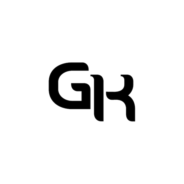 GK monograma diseño del logotipo letra texto nombre símbolo monocromático logotipo alfabeto carácter logotipo simple