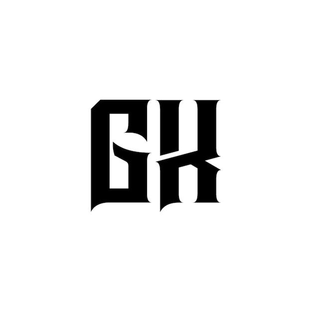 GK monograma logotipo diseño carta texto nombre símbolo monocromo logotipo alfabeto carácter simple logotipo