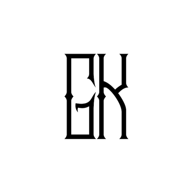 GK monograma logotipo diseño carta texto nombre símbolo monocromo logotipo alfabeto carácter simple logotipo