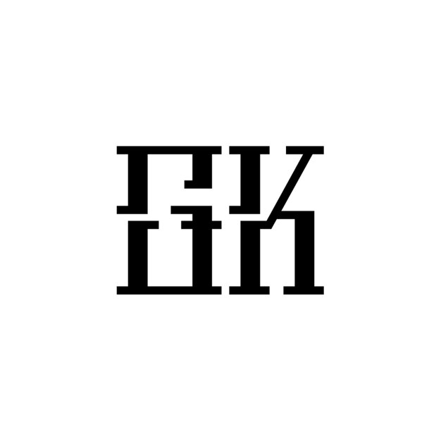 GK monograma logotipo diseño carta texto nombre símbolo monocromo logotipo alfabeto carácter simple logotipo