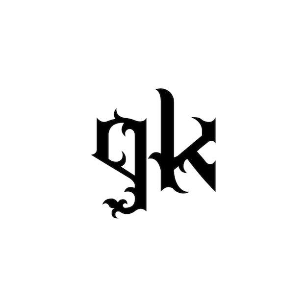 GK monograma logotipo diseño carta texto nombre símbolo monocromo logotipo alfabeto carácter simple logotipo