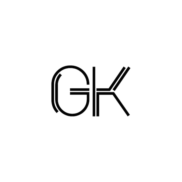 GK monograma logotipo diseño carta texto nombre símbolo monocromo logotipo alfabeto carácter simple logotipo