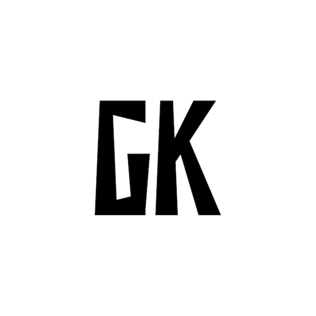 GK monograma logotipo diseño carta texto nombre símbolo monocromo logotipo alfabeto carácter simple logotipo