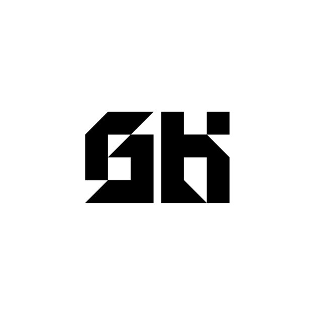 GK monograma logotipo diseño carta texto nombre símbolo monocromo logotipo alfabeto carácter simple logotipo
