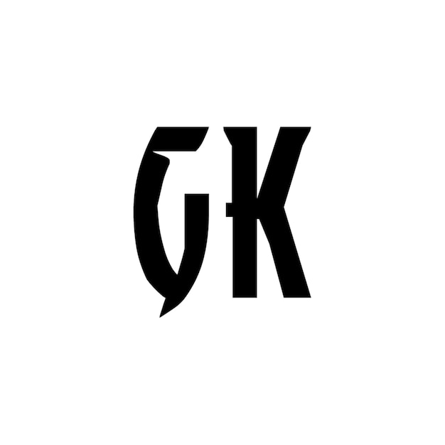 GK monograma logotipo diseño carta texto nombre símbolo monocromo logotipo alfabeto carácter simple logotipo