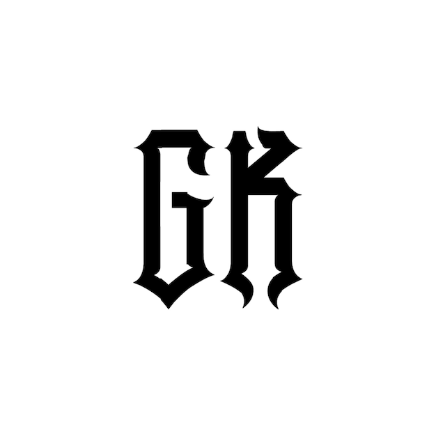 GK monograma logotipo diseño carta texto nombre símbolo monocromo logotipo alfabeto carácter simple logotipo