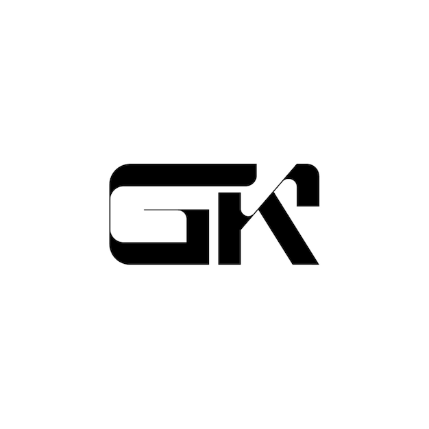 GK monograma logotipo diseño carta texto nombre símbolo monocromo logotipo alfabeto carácter simple logotipo