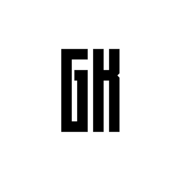 GK monograma logotipo diseño carta texto nombre símbolo monocromo logotipo alfabeto carácter simple logotipo