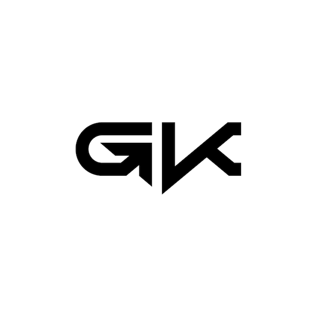 GK monograma logotipo diseño carta texto nombre símbolo monocromo logotipo alfabeto carácter simple logotipo
