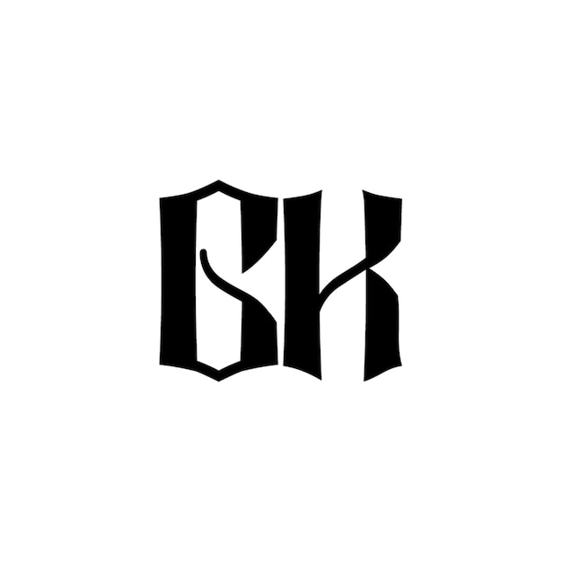 GK monograma logotipo diseño carta texto nombre símbolo monocromo logotipo alfabeto carácter simple logotipo