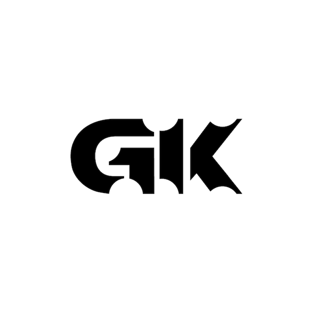 GK monograma logotipo diseño carta texto nombre símbolo monocromo logotipo alfabeto carácter simple logotipo