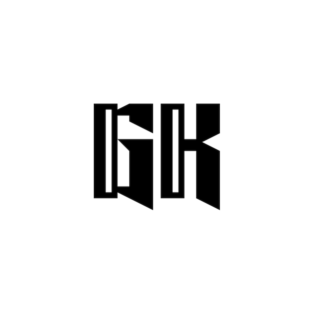 GK monograma logotipo diseño carta texto nombre símbolo monocromo logotipo alfabeto carácter simple logotipo