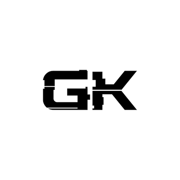 GK monograma logotipo diseño carta texto nombre símbolo monocromo logotipo alfabeto carácter simple logotipo