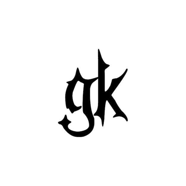 GK monograma logotipo diseño carta texto nombre símbolo monocromo logotipo alfabeto carácter simple logotipo