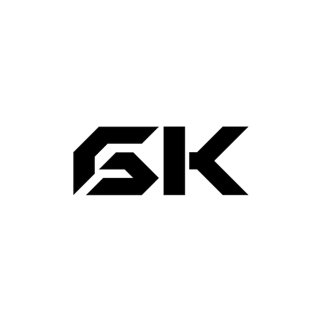 GK monograma logotipo diseño carta texto nombre símbolo monocromo logotipo alfabeto carácter simple logotipo