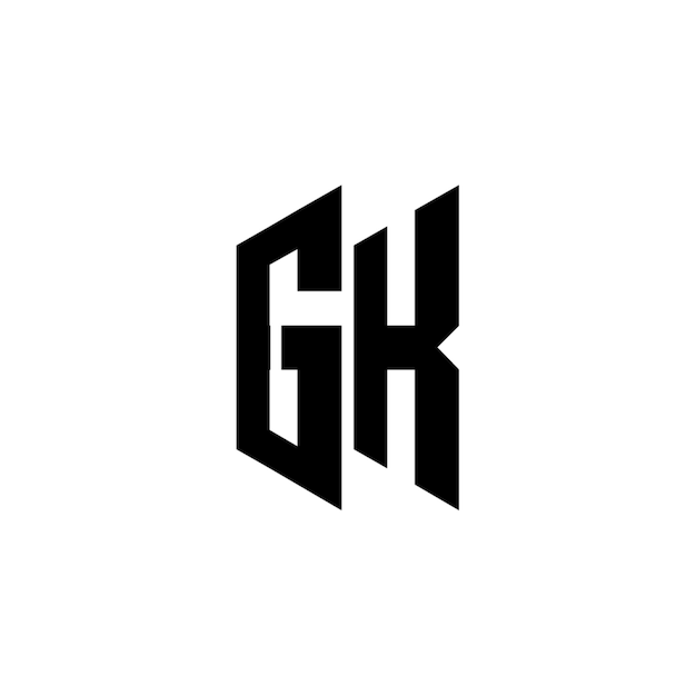 GK monograma logotipo diseño carta texto nombre símbolo monocromo logotipo alfabeto carácter simple logotipo