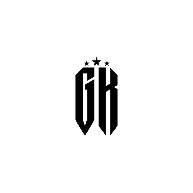 GK monograma logotipo diseño carta texto nombre símbolo monocromo logotipo alfabeto carácter simple logotipo