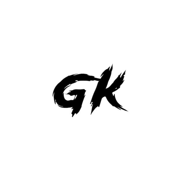 GK monograma logotipo diseño carta texto nombre símbolo monocromo logotipo alfabeto carácter simple logotipo