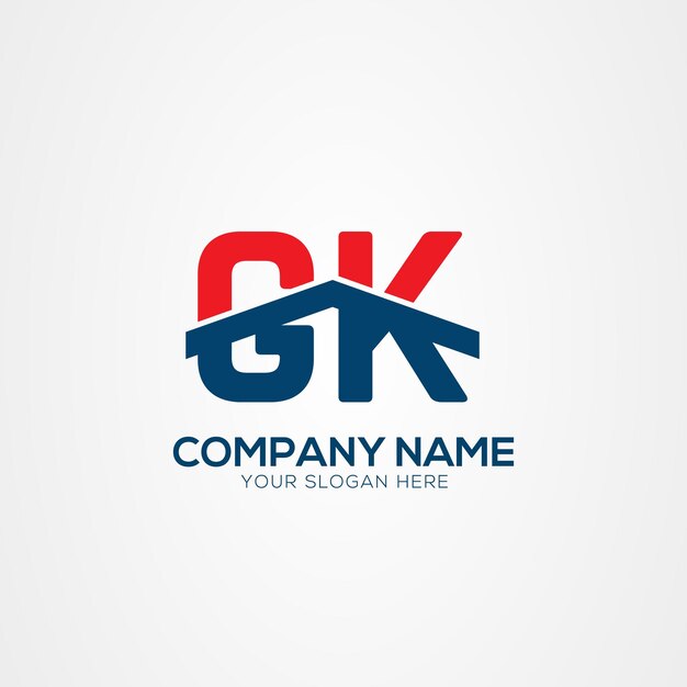 GK o KG Creative Modern Letters Elemento de diseño del logotipo