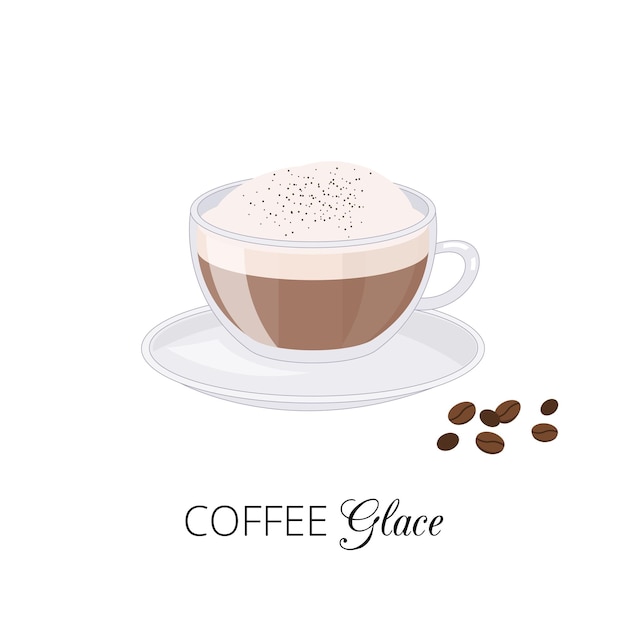 Glace de café de dibujos animados