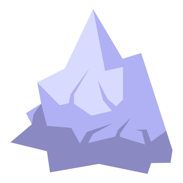 Glaciar iceberg icono vector isométrico Riesgo norte Diagrama de pico
