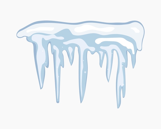 Glaciares congelados colgando de la superficie de la nieve Invierno Banderas de hielo de nieve Grupo de glaciares