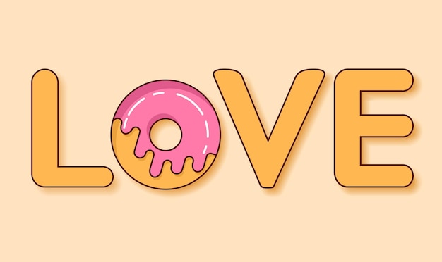 Glaseado de donut. love donut. sweet roll.