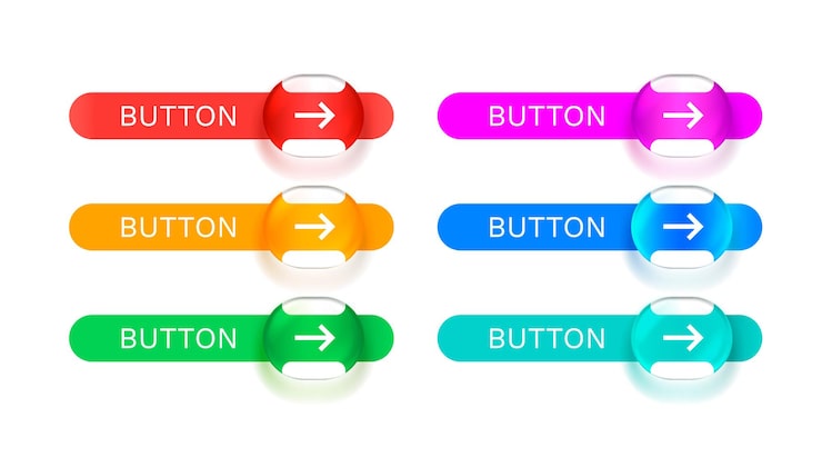 Vector glass button array read more event web bar buttons with color vector illustration