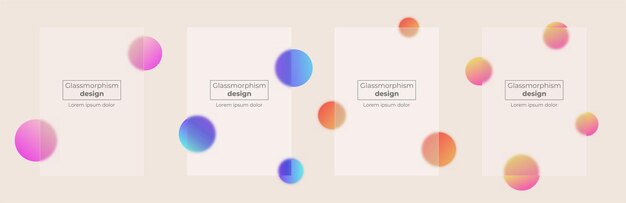 Glassmorphism Set póster Glassmorphism estilo para negocios u otra información