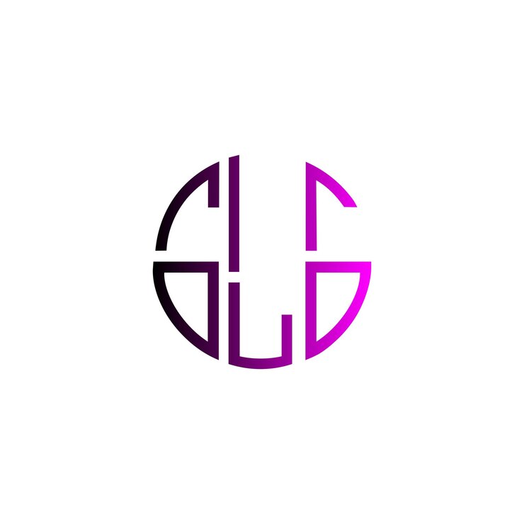 Vector glg creativo círculo inicial atemporal espacio negativo diseño de logotipo de monograma