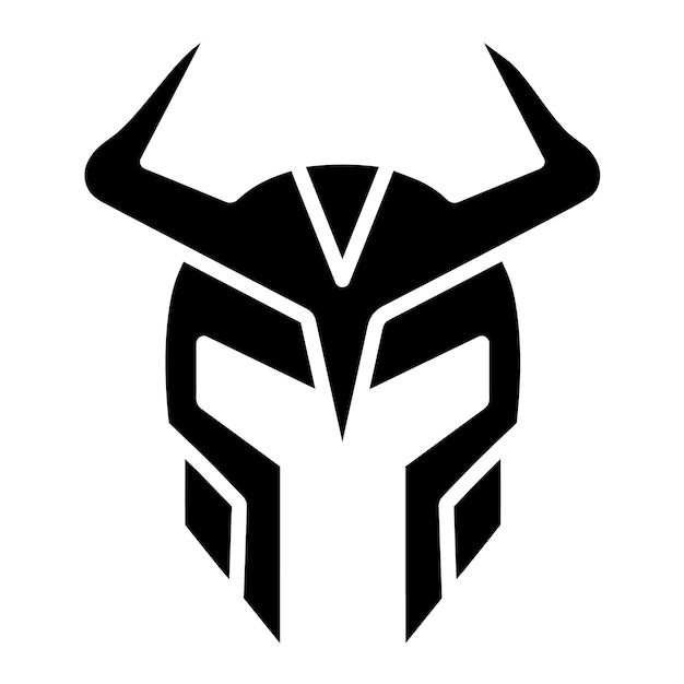 Glifo De Casco Vikingo Ilustración Negra Sólida