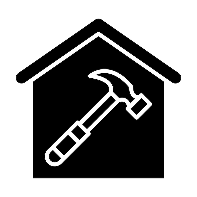 Glifo de construcción de casa Ilustración negra sólida