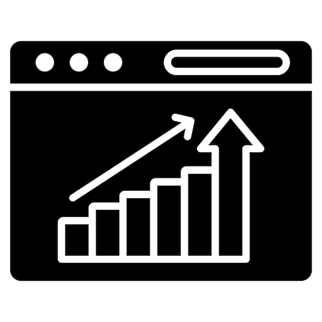 Glifo de crecimiento empresarial Ilustración negra sólida